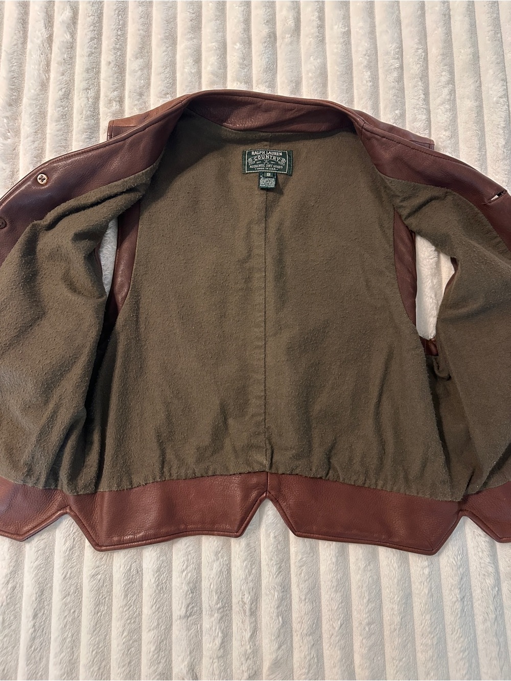 VINTAGE Ralph Lauren Brown Leather Button-Front Vest RARE Find - Picture 7 of 12